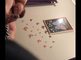 Asian eats fat white cock