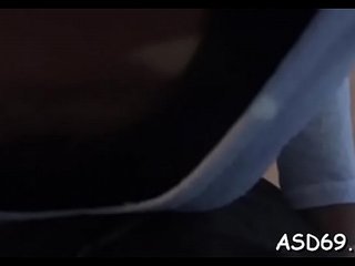 Oriental girl blows cock nicely